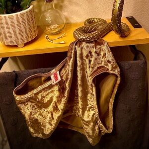 Velvet High-Waisted Women Shorts / swim bottoms - Gold